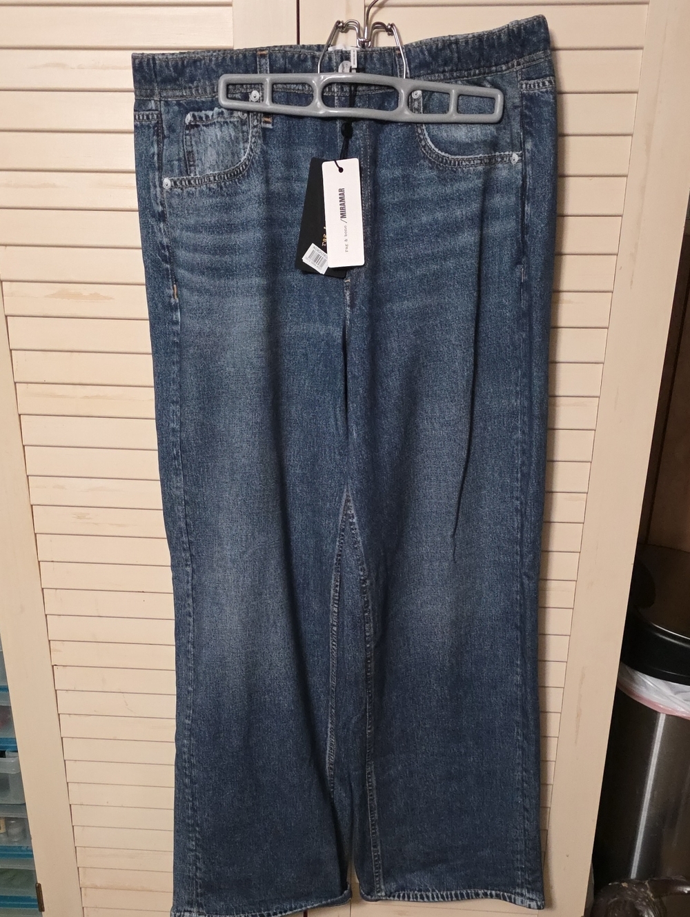 NWT rag & bone rb Miramar Wide-Leg Cotton Terry Sweatpant Jeans